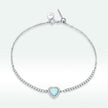 925 Sterling Silver Adjustable Bracelet with Translucent Opal and CZ for Women