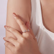 925 Sterling Silver Rabbit Ring with Pavé Setting CZ in White Gold for Women