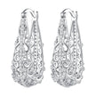 925 Sterling Silver Earrings with Pavé Set CZ, 2.5cm x 0.8cm, for Women