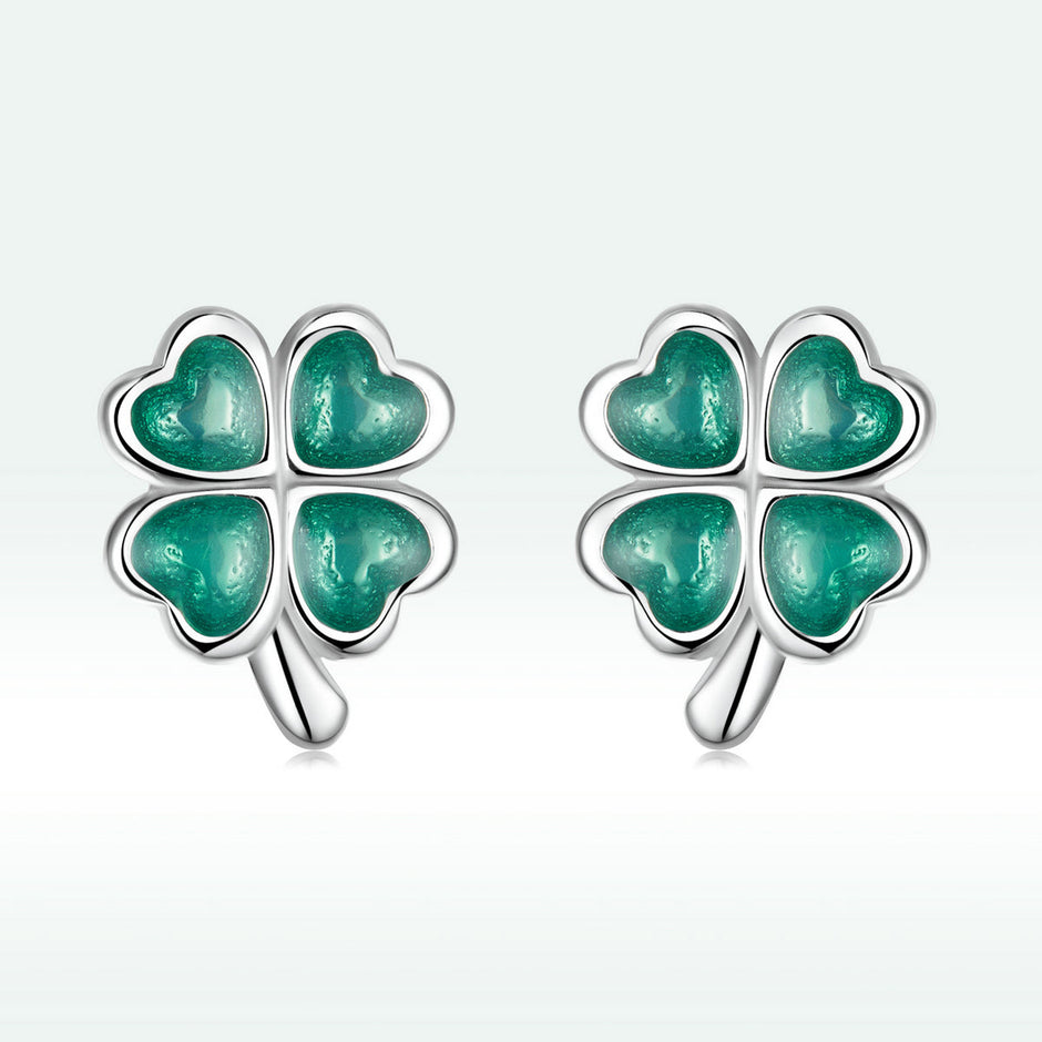 925 Sterling Silver Enamel Plated Platinum Earrings for Women