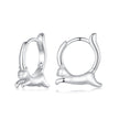 925 Sterling Silver Earrings for Women, Size 15*4mm, Inner Diameter 10mm, Plated Platinum