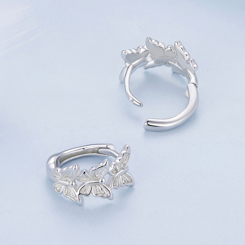 S925 Sterling Silver Earrings with Plated Platinum for Women