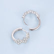 925 Sterling Silver Earrings with Pavé Setting CZ - 1.2*0.65cm, White Gold Plated for Women