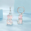 925 Sterling Silver Earrings with Pavé Setting CZ and Resin - 2.8 x 1.1 cm - Women's Fashion