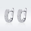 925 Sterling Silver Earrings with Pavé Setting CZ 1.3*0.4cm