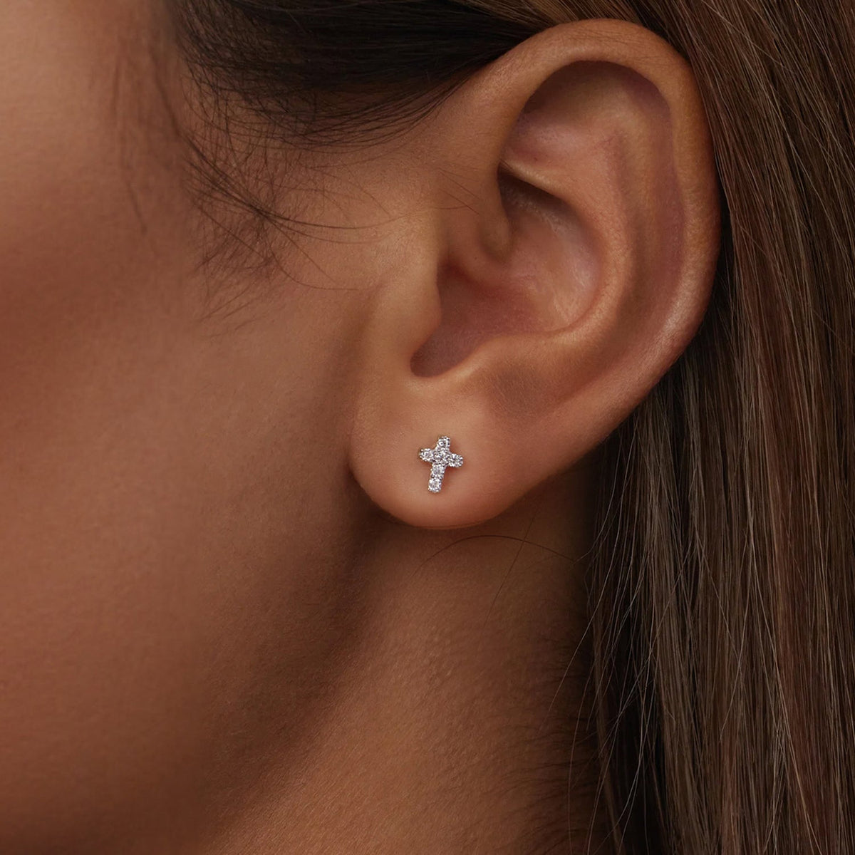 925 Sterling Silver Moissanite Earring 0.7x0.6cm for Women