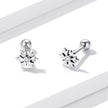 925 Sterling Silver Earrings with Pavé Setting and Oxidized Finish