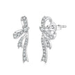 925 Silver White Gold Plated CZ Pavé 1.7 x 0.7 cm Earrings for Women