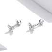 925 Sterling Silver Earrings with CZ in Pavé Setting - 0.4*0.5cm - Women