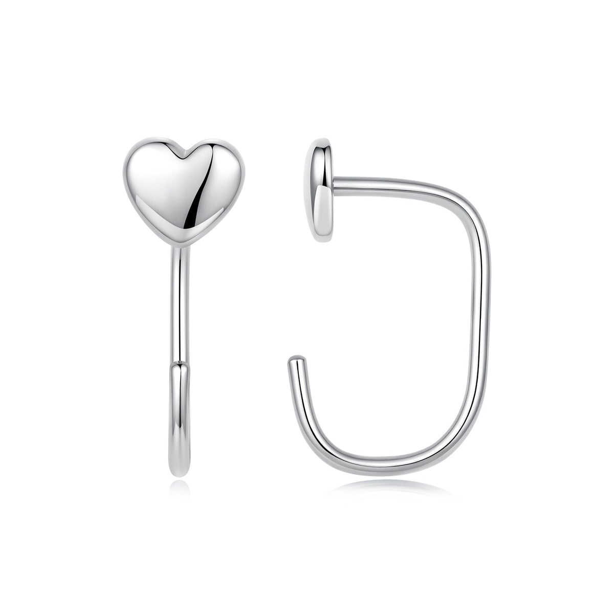 925 Silver White Gold Plated 1.4cm Brass Earrings for Women