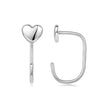 925 Silver White Gold Plated 1.4cm Brass Earrings for Women