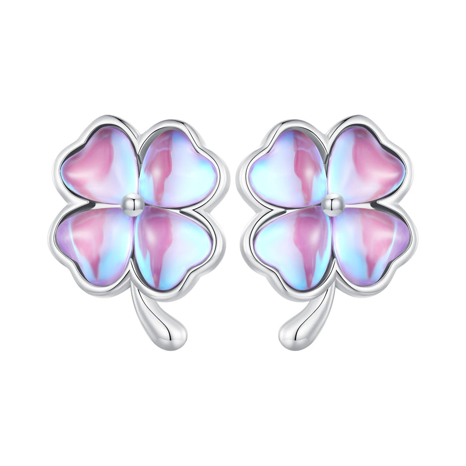 925 Sterling Silver Transparent Glass Earrings for Women