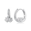 925 Sterling Silver Earrings with White Gold Plating and CZ