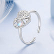 925 Sterling Silver Heart-Shaped Moonstone Ring for Women