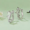 925 Sterling Silver Earrings with White Gold Plating and CZ