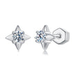 925 Sterling Silver 0.1 Carat Moissanite Earrings for Women