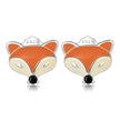 925 Sterling Silver Earrings with Pavé Setting and Enamel Process, Oxidized, 0.7*0.9cm for Women