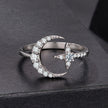 925 Sterling Silver Moissanite 0.25cm White Gold Plated Ring - Size E for Women