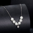 925 Sterling Silver Moissanite & Quality Shell Pearl Adjustable Necklace for Women