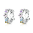 925 Sterling Silver Enamel Oxidized Silver Earrings