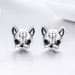 925 Sterling Silver Oxidized Enamel Earrings for Women 1*1cm