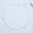 925 Sterling Silver Plated White Gold Pendant Necklace with CZ Charm for Women 38+6cm