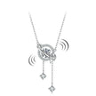 925 Sterling Silver White Gold Plated Moissanite CZ Pavé 40+5cm Necklace for Women