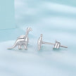925 Sterling Silver Earrings with Oxidized Finish, 1.1*1cm & 1.2*0.6cm for Women