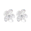 925 Sterling Silver Earrings with Pavé Setting CZ and Resin, 2.5x2.1cm for Women