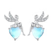 925 Sterling Silver Moonstone CZ Earrings for Women