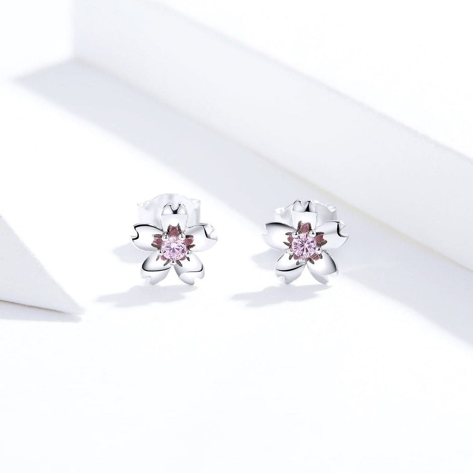 925 Sterling Silver Earrings with CZ in Pavé Setting