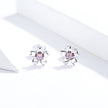 925 Sterling Silver Earrings with CZ in Pavé Setting
