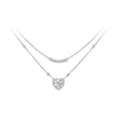 925 Sterling Silver 6.5mm Moissanite Necklace with Pavé Setting for Women