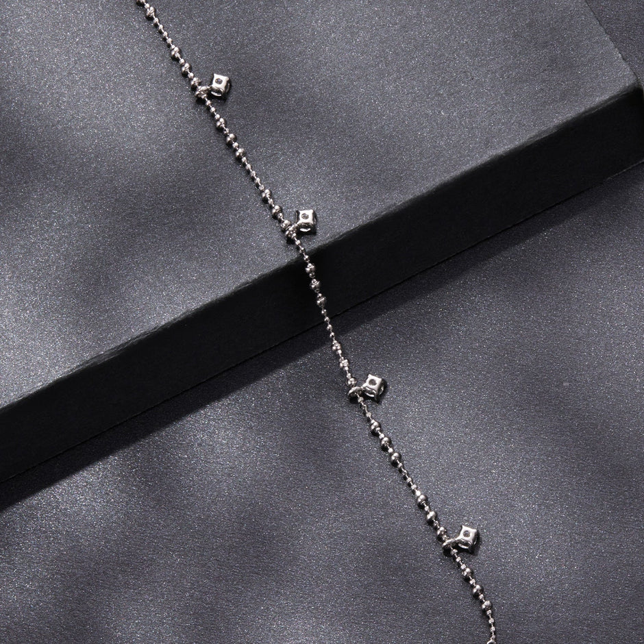 925 Sterling Silver & Moissanite Bracelet for Women - 15+6cm, Plated White Gold