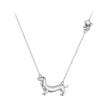 925 Sterling Silver Necklace with CZ Pendant, 450mm Length, Platinum Plated, for Women