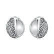 925 Sterling Silver Oxidized Silver Earrings 1.2*0.6cm for Women