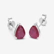 1.60 Carat Genuine Ruby 10K White Gold Earrings