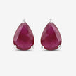 1.60 Carat Genuine Ruby 10K White Gold Earrings