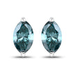 0.69 Carat Genuine Blue Diamond 14K White Gold Earrings