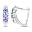 1.52 Carat Genuine Tanzanite and White Topaz .925 Sterling Silver Earrings