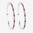 2.24 Carat Genuine Multi Sapphire .925 Sterling Silver Earrings