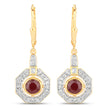 1.78 Carat Genuine Ruby and White Zircon .925 Sterling Silver Earrings