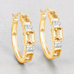 2.88 Carat Genuine Citrine and White Topaz .925 Sterling Silver Earrings