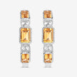 2.88 Carat Genuine Citrine and White Topaz .925 Sterling Silver Earrings