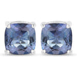 4.20cttw Royal Blue Mystic Quartz .925 Sterling Silver Earrings