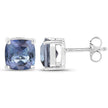 4.20cttw Royal Blue Mystic Quartz .925 Sterling Silver Earrings