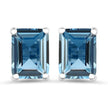 3.90 Carat Genuine London Blue Topaz .925 Sterling Silver Earrings