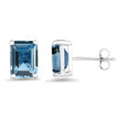 3.90 Carat Genuine London Blue Topaz .925 Sterling Silver Earrings