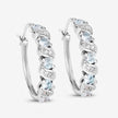 1.08 Carat Genuine Aquamarine and White Topaz .925 Sterling Silver Earrings