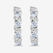 1.08 Carat Genuine Aquamarine and White Topaz .925 Sterling Silver Earrings